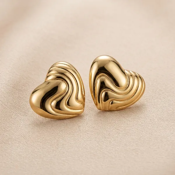 Gold_Plated_And_Steel_Stud_Earrings_For_Women
