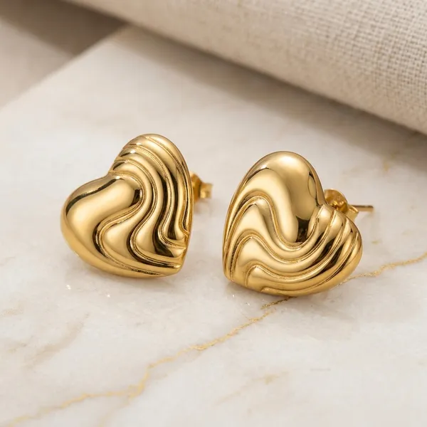 Gold_Plated_And_Steel_Stud_Earrings_For_Women