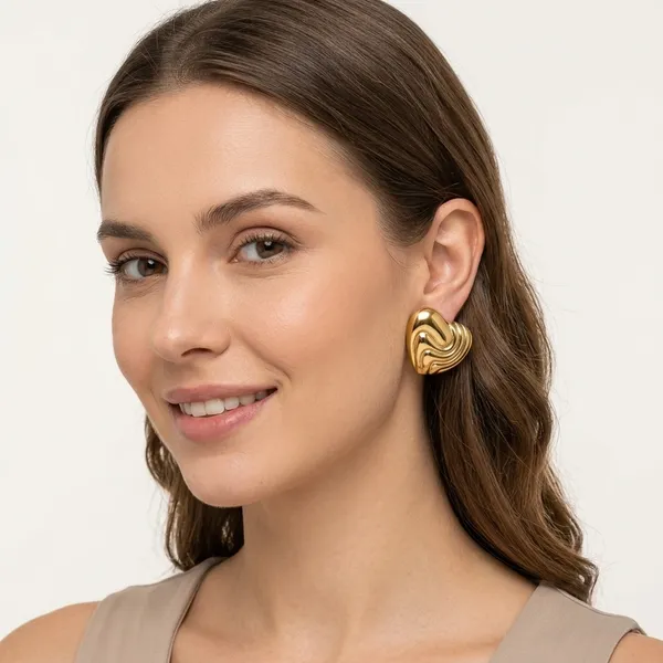 Gold_Plated_And_Steel_Stud_Earrings_For_Women