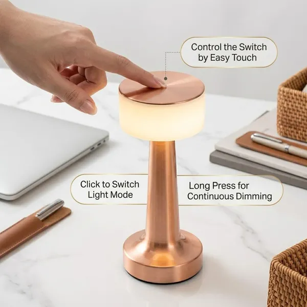 GISMO_Rechargeable_Cordless_LED_Table_Lamp_with_USB-C_Charging_-_2000mAh_Battery,_3_Color_Modes_&_Stepless_Dimming_-_Portable_Metal_Bedside_Lamp_for_Bedroom,_Living_Room,_Office_&_Home_Decor-_Copper