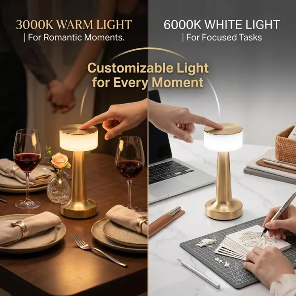 GISMO_Cordless_Metal_Table_Lamp_with_2000mAh_Battery_-_USB-C_Fast_Charging,_Touch_Control_3_Color_Dimming_-_Modern_Portable_Nightstand_Lamp_for_Reading,_Study,_Dining_&_Outdoor_Camping_-_Elegant_Gold