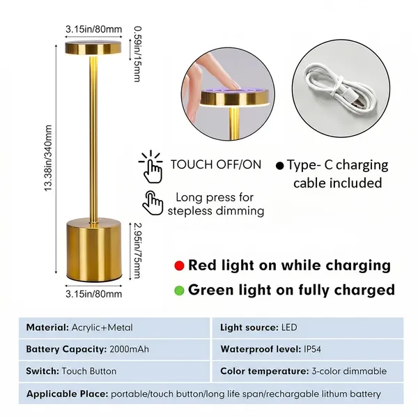 GISMO_Minimalist_Metal_Cordless_Table_Lamp__Modern_LED_Bedside_Light_with_Touch_Control,_Rechargeable_Battery_Powered_Lamp_for_Dining_Room,_Bar_&_Outdoor_Decor,_360°_Eye-Caring_Nightlight-_Gold