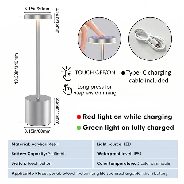 Gismo_Cordless_Aluminum_LED_Table_Lamp__360°_Eye-Caring_Metal_Desk_Light_with_3-Level_Touch_Dimming,_2000mAh_Rechargeable_Battery_Powered_Night_Light_for_Home,_Restaurant,_and_Outdoor_Camping-_Silver