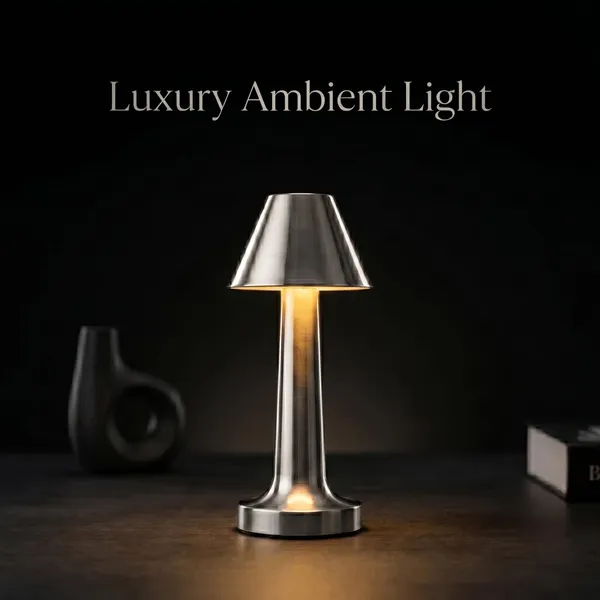 GISMO_Cordless_Table_lamp_-_Elegant_Rechargeable_led_Bedside_lamp,_3_dimming_Modes_with_Adjustable_Brightness._2000mah_Battery_Powered_Metal_Night_Light_for_Home_Decor,_Bedroom_and_Gifting-_Silver