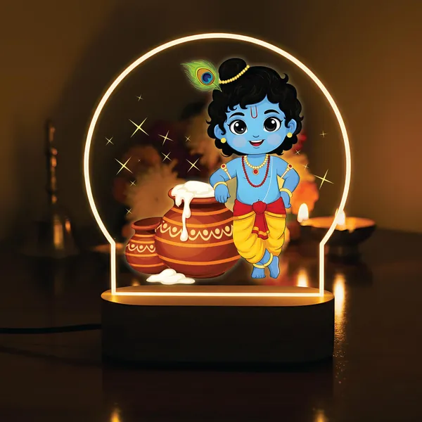 Giftplease_Divine_Bal_Krishna_LED_Lamp_-_Warm_Glow_Decorative_Night_Light_for_Home_Mandir,_Kids_Room_&_Gifting_-_Vibrant_Makhan_Chor_&_Murali_Manohar_Printed_Designs_GL_09
