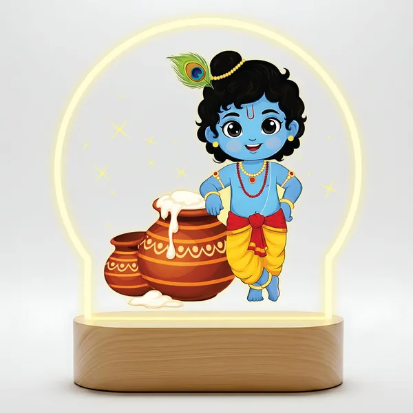 Giftplease_Divine_Bal_Krishna_LED_Lamp_-_Warm_Glow_Decorative_Night_Light_for_Home_Mandir,_Kids_Room_&_Gifting_-_Vibrant_Makhan_Chor_&_Murali_Manohar_Printed_Designs_GL_09