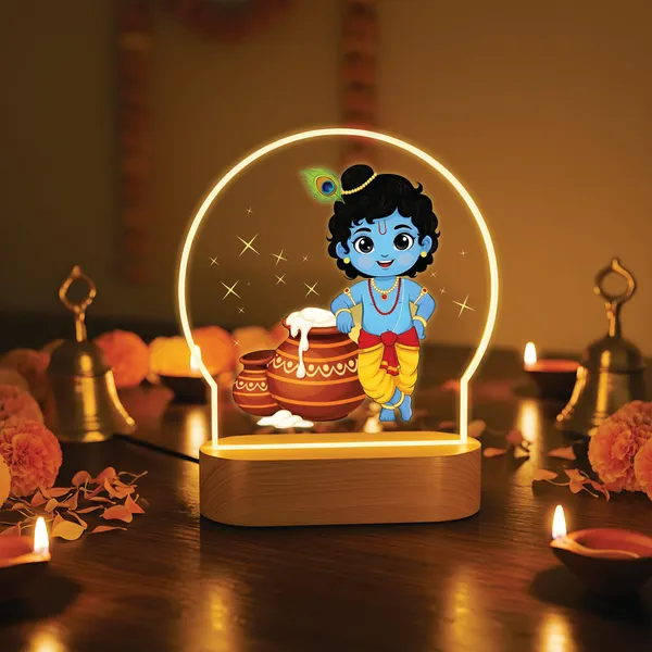 Giftplease_Divine_Bal_Krishna_LED_Lamp_-_Warm_Glow_Decorative_Night_Light_for_Home_Mandir,_Kids_Room_&_Gifting_-_Vibrant_Makhan_Chor_&_Murali_Manohar_Printed_Designs_GL_09