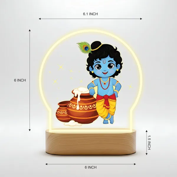 Giftplease_Divine_Bal_Krishna_LED_Lamp_-_Warm_Glow_Decorative_Night_Light_for_Home_Mandir,_Kids_Room_&_Gifting_-_Vibrant_Makhan_Chor_&_Murali_Manohar_Printed_Designs_GL_09