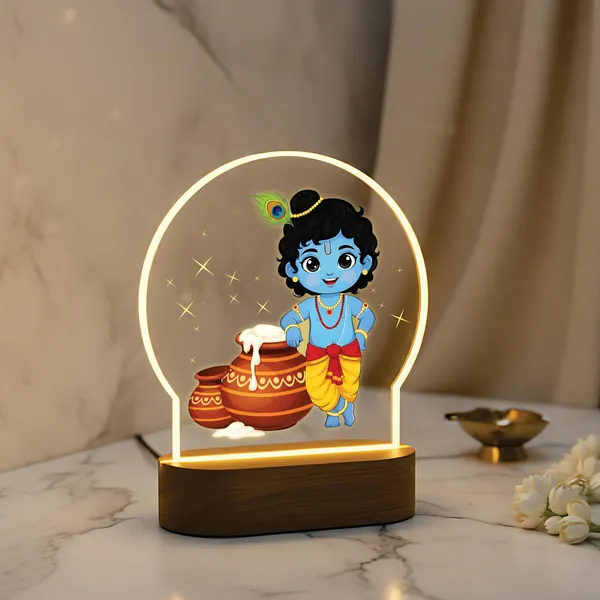 Giftplease_Divine_Bal_Krishna_LED_Lamp_-_Warm_Glow_Decorative_Night_Light_for_Home_Mandir,_Kids_Room_&_Gifting_-_Vibrant_Makhan_Chor_&_Murali_Manohar_Printed_Designs_GL_09