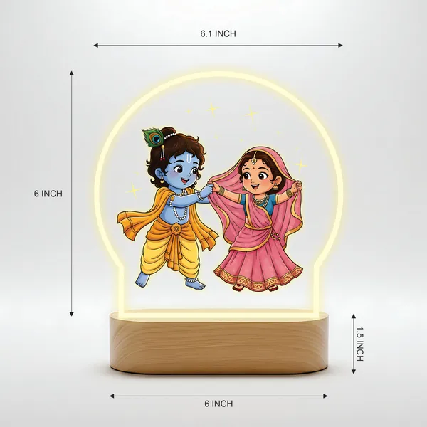 Giftplease_Little_Krishna_&_Radha_Full-Color_LED_Lamp_-_Cute_Bal_Gopal_&_Radha_Rani_Night_Light_with_Warm_Glow_Base_-_Religious_Home_Decor,_Janmashtami_Gift_&_Kids_Room_Spiritual_Bedside_Lamp_GL_16