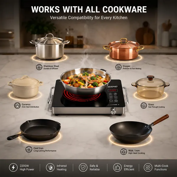 GISMO_2200W_Infrared_Cooktop_with_Touch_&_Knob_Control_|_Crystal_Glass_Top_|_7_Cooking_Modes_|_Digital_Display_|_Auto_Shut-Off_|_Compatible_with_All_Cookware_|_Portable_Electric_Cooking_Stove