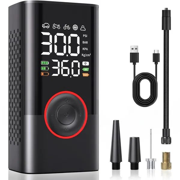 Gismo_Portable_Tyre_Inflator:_3X_Faster_150PSI_Cordless_Air_Compressor_|_4000mAh_Rechargeable_Battery,_Auto_Shut-Off_&_Digital_Display_|_Heavy_Duty_Electric_Pump_for_Car,_Bike,_Motorcycle_&_Balls