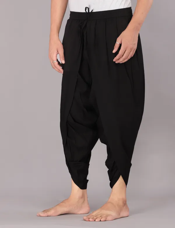Black_Cotton_Relaxed_Dhoti_Pants_For_Men
