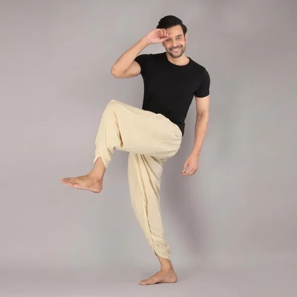 Beige_Cotton_Relaxed_Dhoti_Pants_For_Men