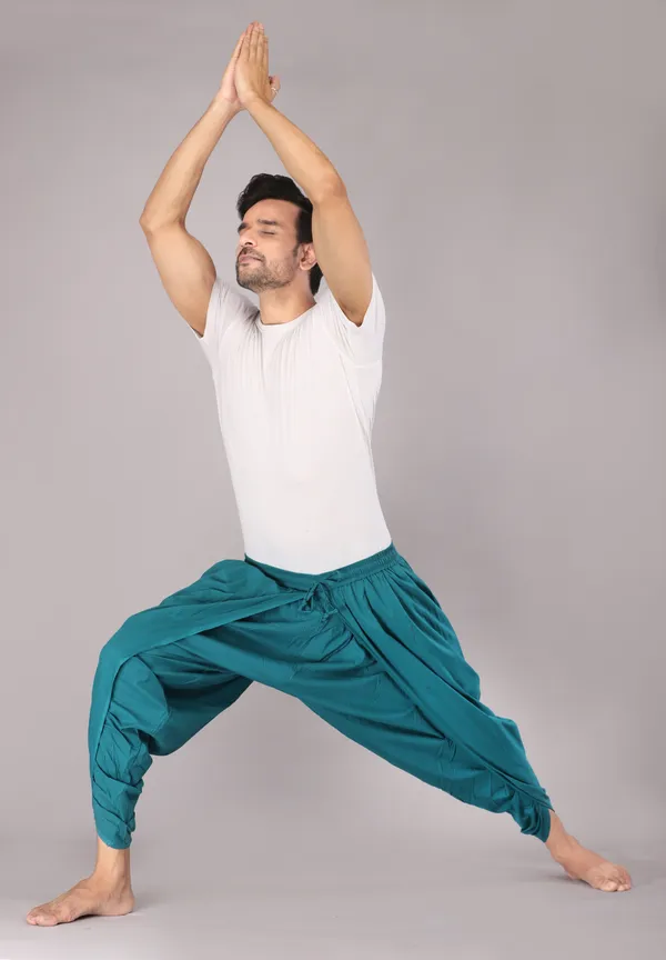 Teal_Blue_Cotton_Relaxed_Dhoti_Pants_For_Men