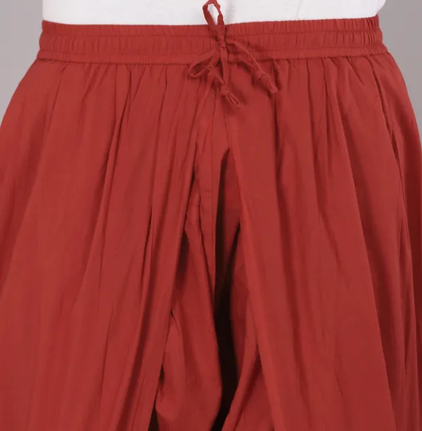 Maroon_Cotton_Relaxed_Dhoti_Pants_For_Men