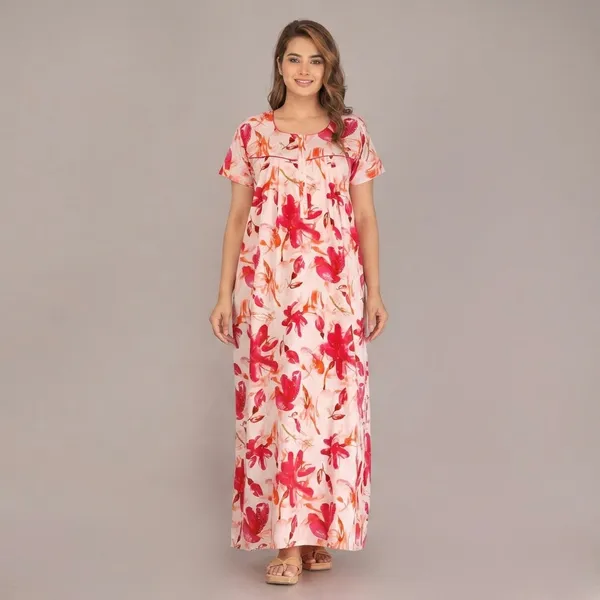 Pink_Cotton_Floral_Print_Nighty_For_Women