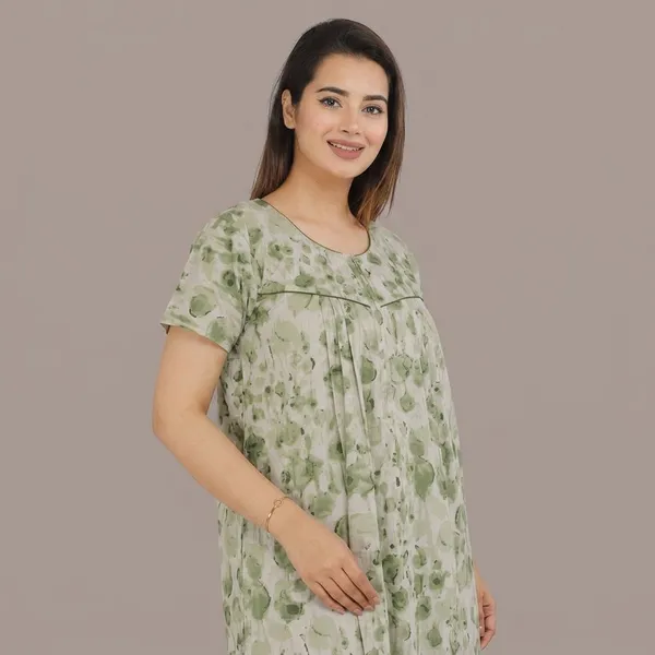 Green_Cotton_Floral_Print_Nighty_For_Women