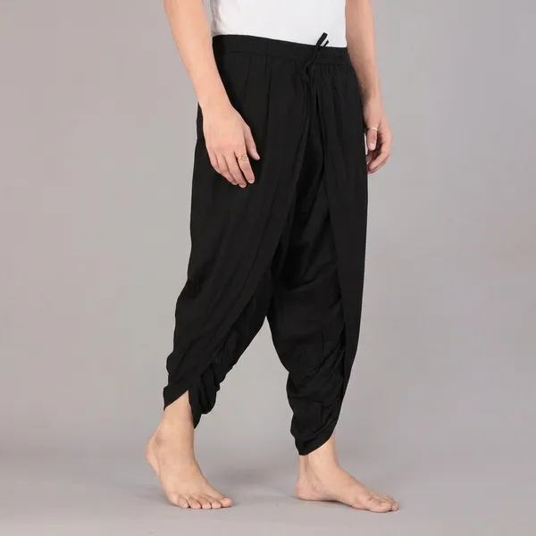 Black_Cotton_Relaxed_Dhoti_Pants_For_Men