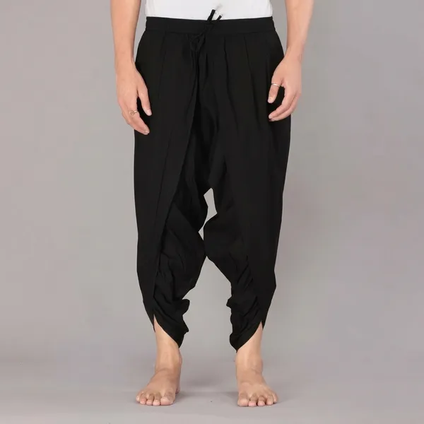Black_Cotton_Relaxed_Dhoti_Pants_For_Men
