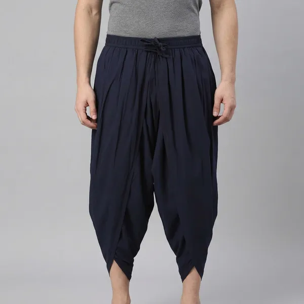 Navy_Blue_Cotton_Relaxed_Fit_Dhoti_Pant_For_Men