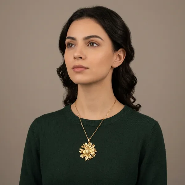 Gold-Plated_Sunflower_Pendant_Necklace_For_Women