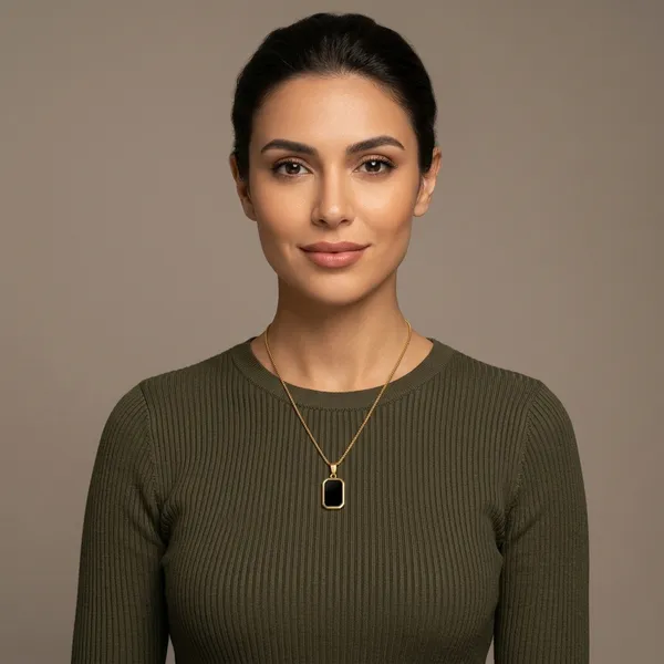Gold_Black_Gold-Plated_Black_Stone_Rectangular_Pendant_Necklace_For_Women