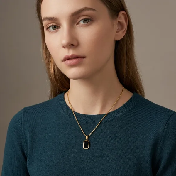Gold_Black_Gold-Plated_Black_Stone_Rectangular_Pendant_Necklace_For_Women