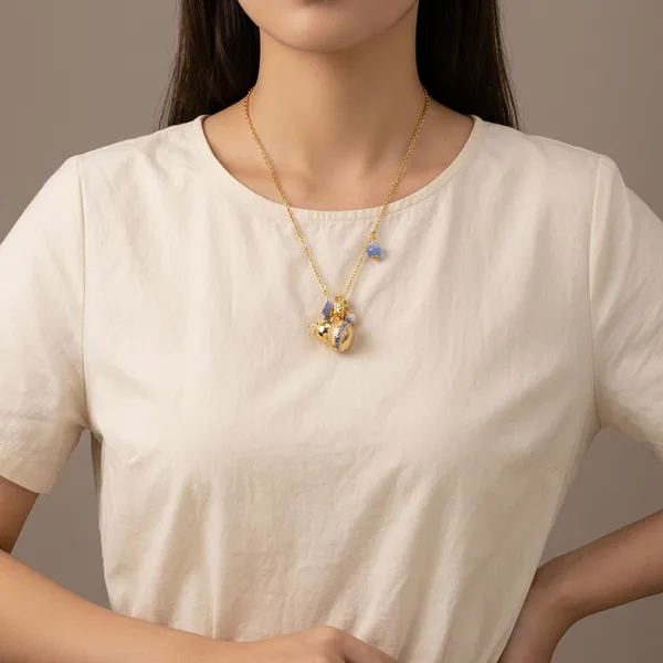 Gold-Plated_Blue_Enamel_Crown_Pendant_Necklace_For_Women
