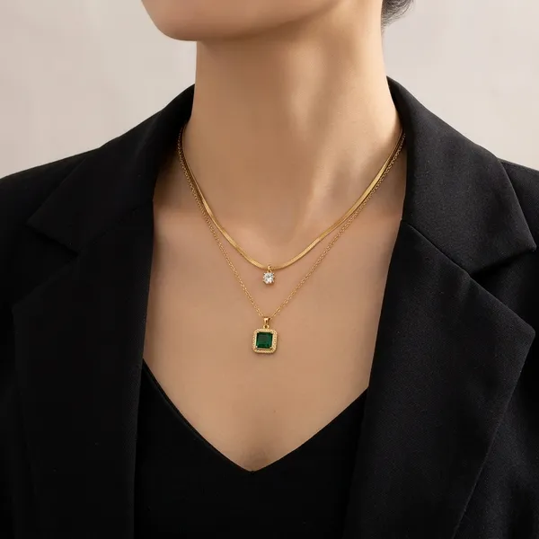 Gold_Green_Gold-Plated_Layered_Green_Stone_Pendant_Necklace_For_Women