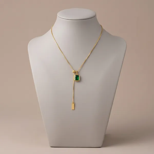 Gold_Plated_Green_Stone_Lariat_Pendant_Necklace_For_Women