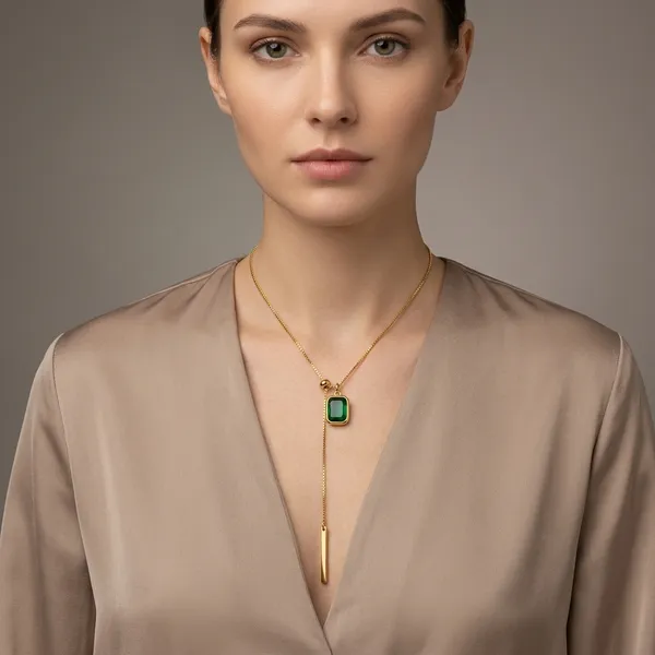 Gold_Plated_Green_Stone_Lariat_Pendant_Necklace_For_Women