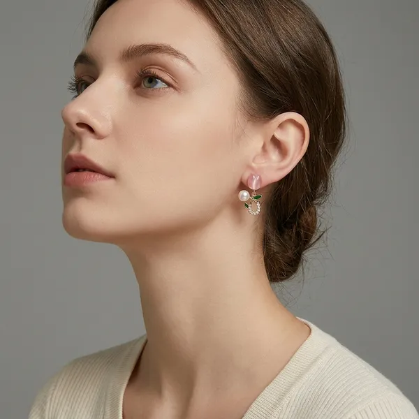 Anti_Tarnish_Pink_Pearl_Gold_Tone_Drop_Earrings_For_Women