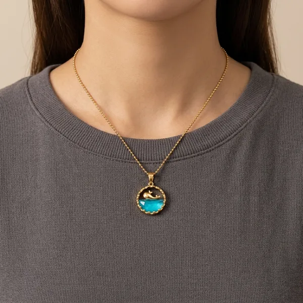 Gold_Plated_Stainless_Steel_Blue_Stone_Pendant_Necklace