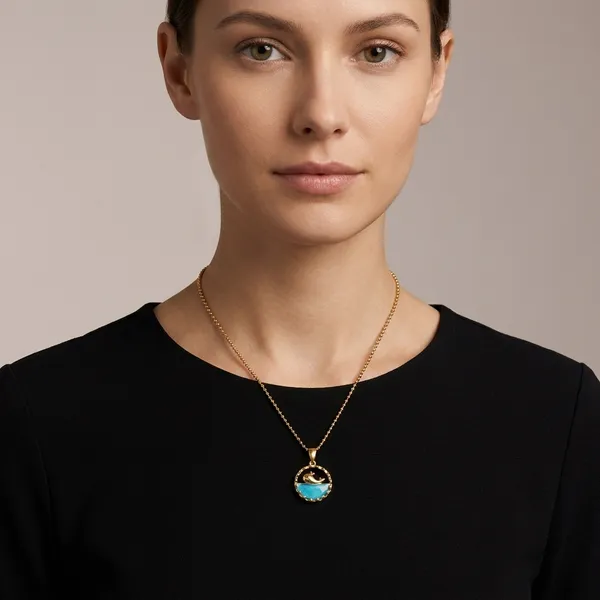 Gold_Plated_Stainless_Steel_Blue_Stone_Pendant_Necklace