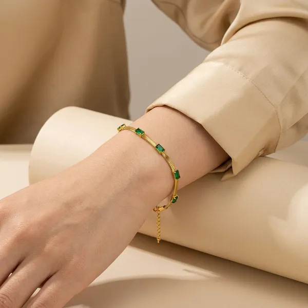 Gold_Plated_Green_Stone_Embellished_Bracelet_For_Women