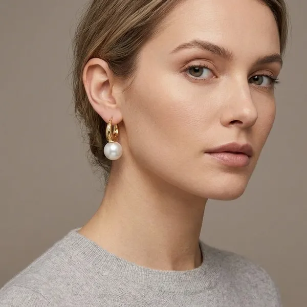 Anti_Tarnish_Gold_Tone_Pearl_Drop_Hoop_Earring