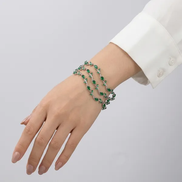 Silver_Green_Stainless_Steel_Bracelet_For_Women