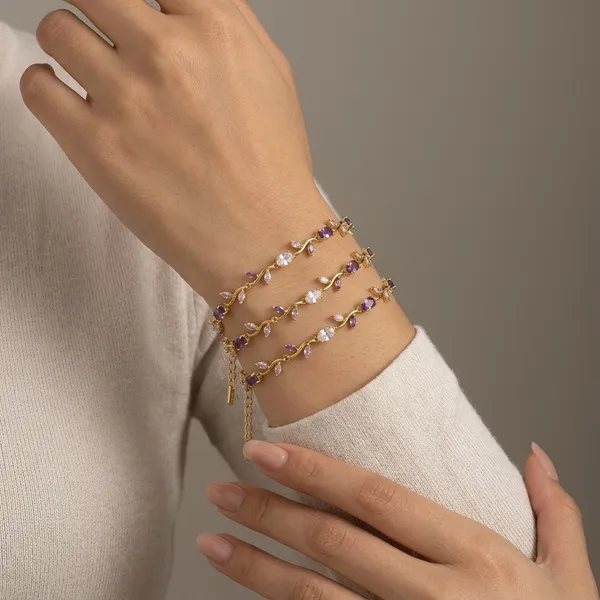 Gold_Purple_Stainless_Steel_Gold_Plated_Bracelet_For_Women