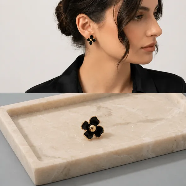 Black_Gold_Alloy_Gold_Plated_Stud_Earrings_For_Women