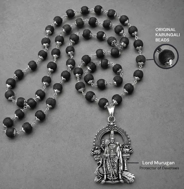 KARUNGALI_MALAI_SILVER_PLATED_WITH_MUGURAN_PENDANT