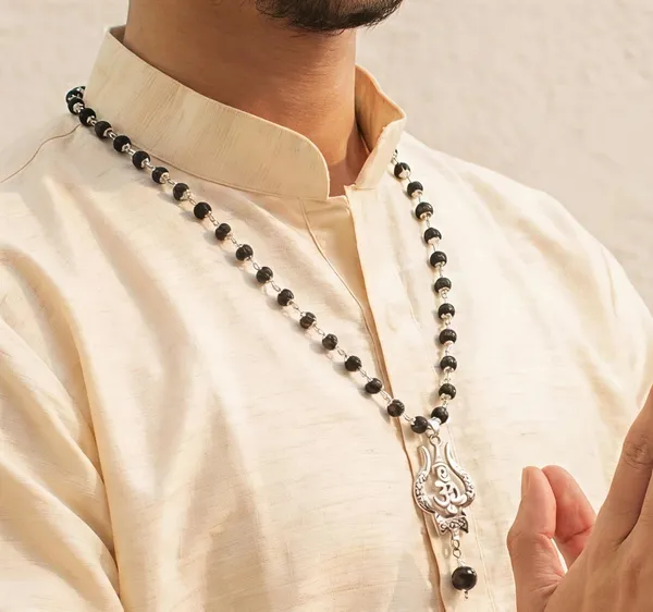 KARUNGALI_MALAI_SILVER_PLATED_TRISHUL_PENDANT