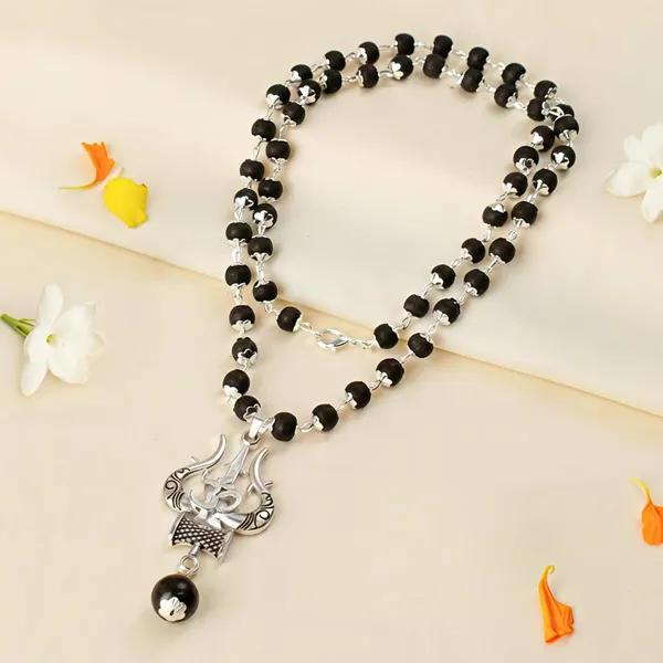 KARUNGALI_MALAI_SILVER_PLATED_TRISHUL_PENDANT