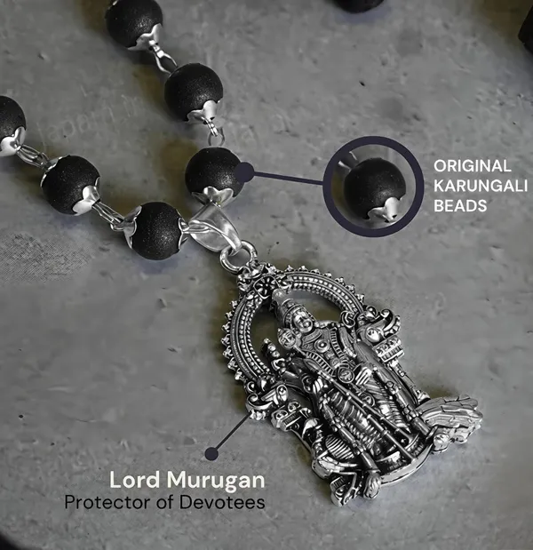 KARUNGALI_MALAI_SILVER_PLATED_WITH_MUGURAN_PENDANT