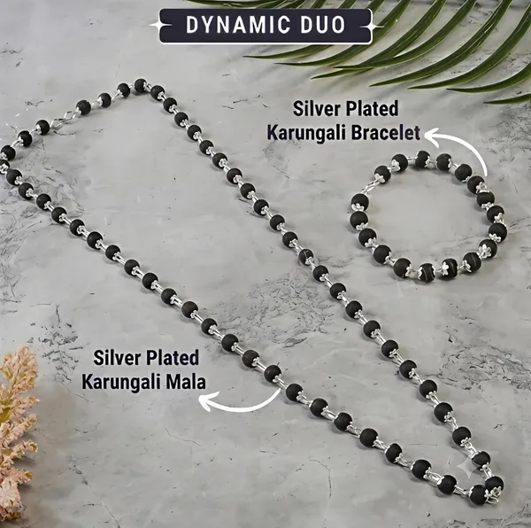 KARUNGALI_SILVER_PLATED_MALAI_AND_KARUNGALI_BRACELET_COMBO