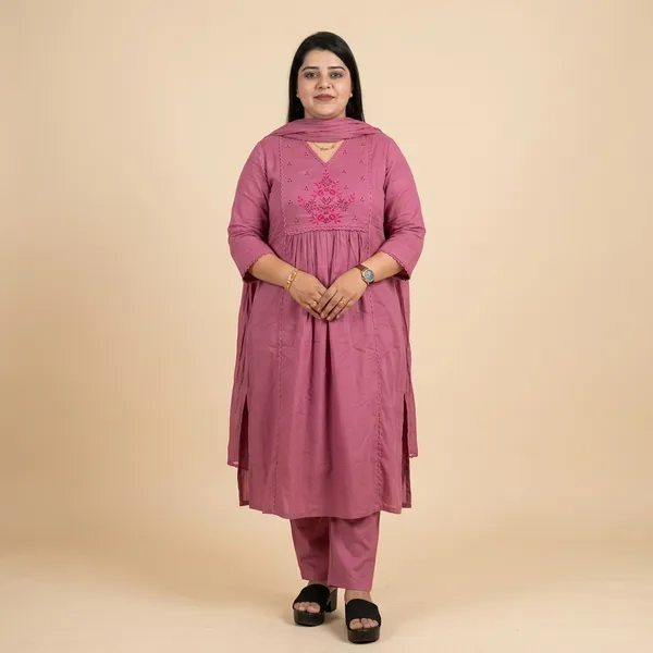 Pink_Embroidered_A-Line_Kurta_Set_For_Women