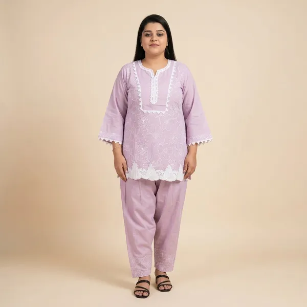 Lavender_Embroidered_Straight_Co-Ord_Set_For_Women