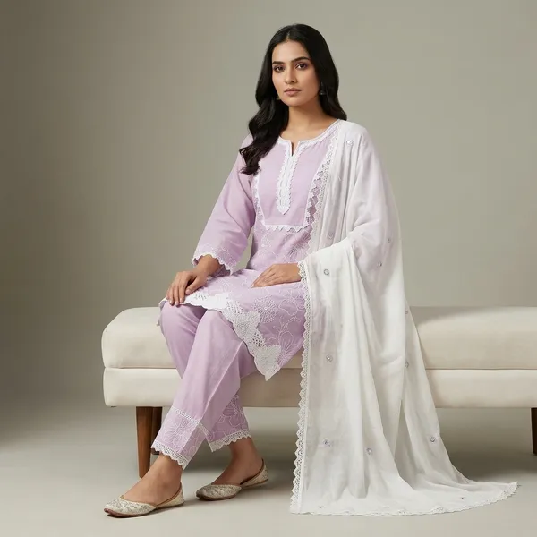 Lavender_Embroidered_Straight_Co-Ord_Set_For_Women