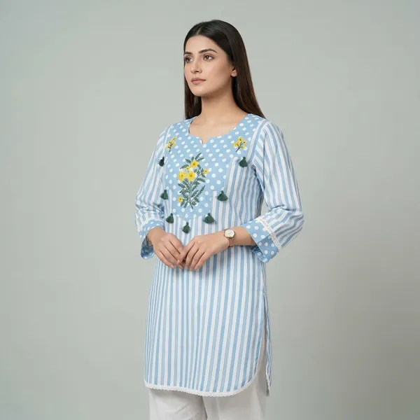 Blue_Polka_Dot_Striped_Embroidered_Co-Ord_Set_For_Women