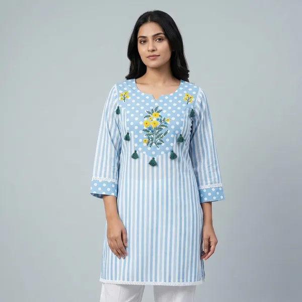 Blue_Polka_Dot_Striped_Embroidered_Co-Ord_Set_For_Women